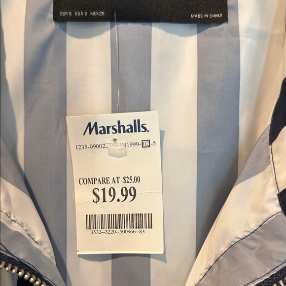 Zara Basic Blue and White Striped Jacket/Wind Breaker  NWT’s - Picture 2 of 7